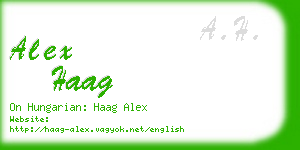 alex haag business card